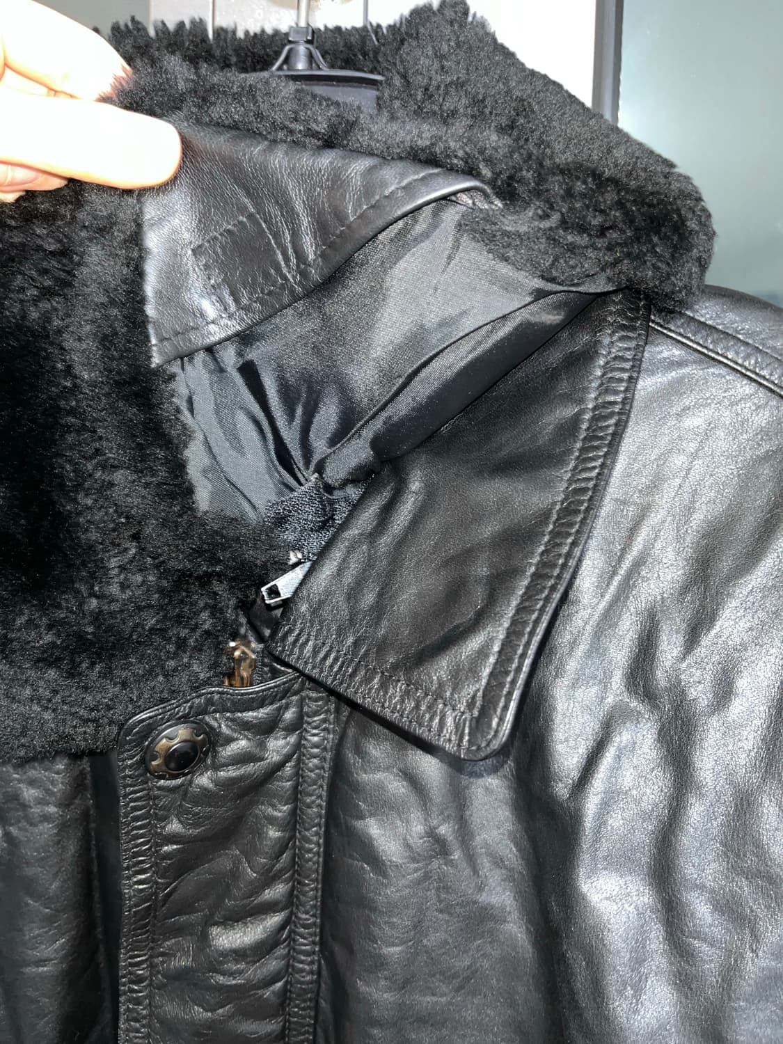 빈티지 양가죽 레더자켓 퍼 탈부착 가능 상품이미지4