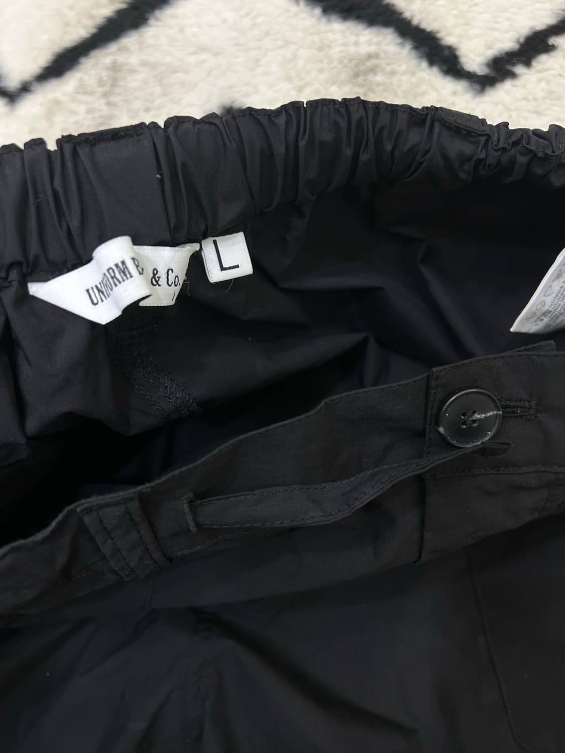 [L]유니폼브릿지 밴딩 우븐 트레이닝 팬츠/블랙 상품이미지4