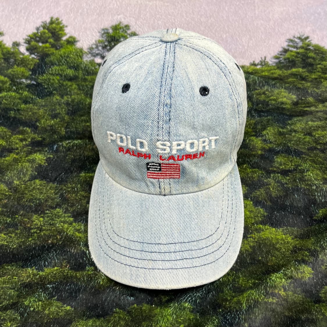 [OS] 폴로 성조기 로고 데님 볼캡 상품이미지4