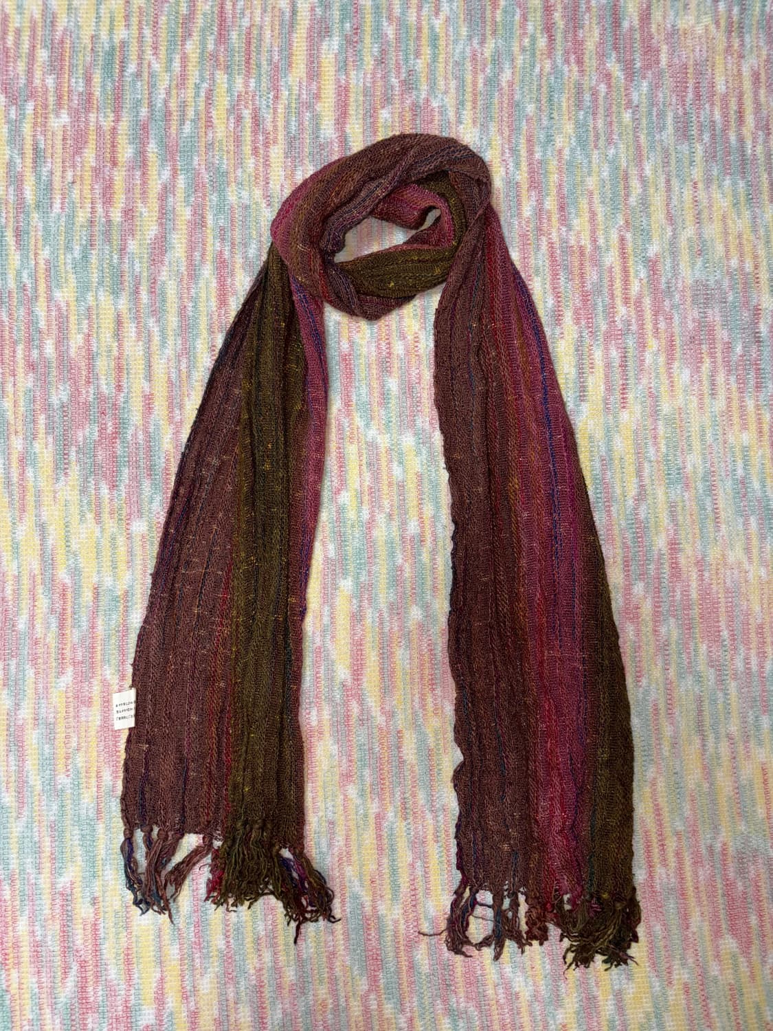 핑크 카키브라운 머플러 상품이미지5