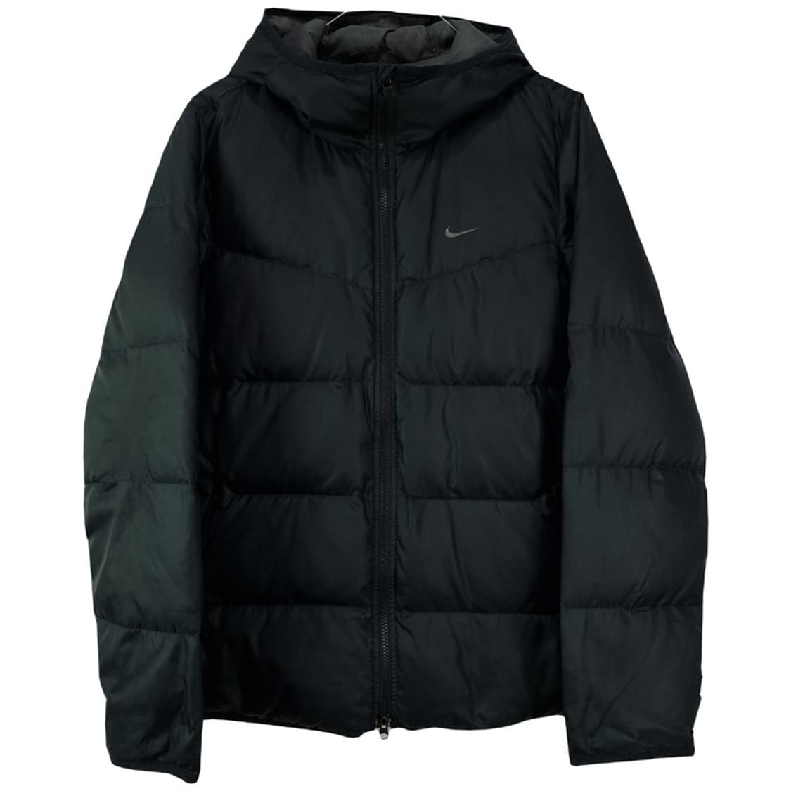 [나이키] 로고 자수 덕다운 후드 패딩 블랙 M18377 상품이미지2