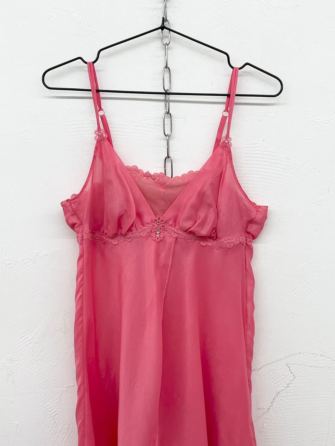 핑크 시어 레이스 슬립 상품이미지5