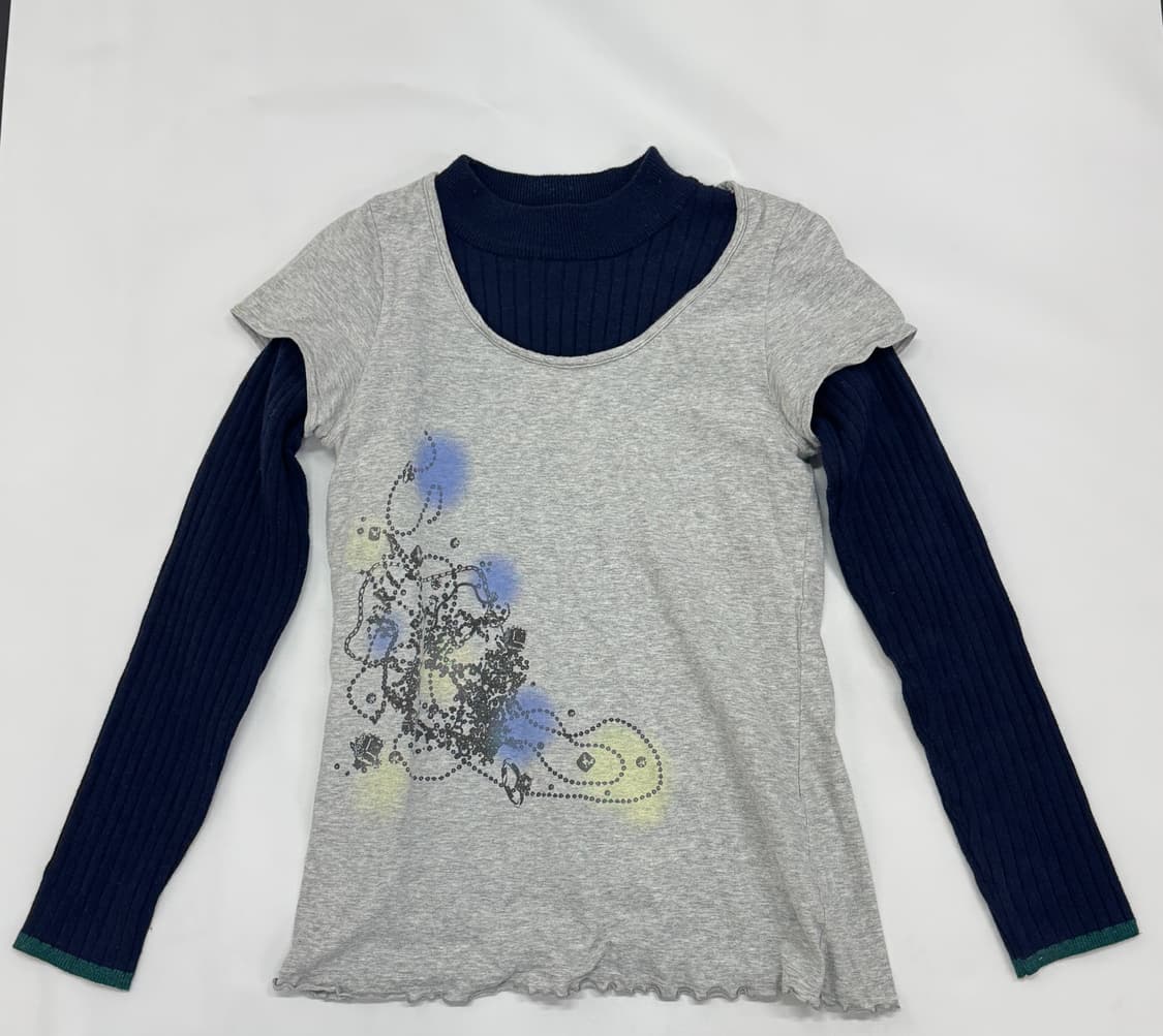 🎨하구미의 작업실 코디세트🎨 반팔 레이어드 그런지 에스닉 티티카카 상품이미지3