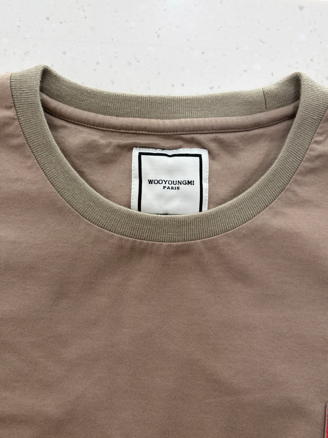 우영미 백로고 티셔츠 베이지 (46) 상품이미지6