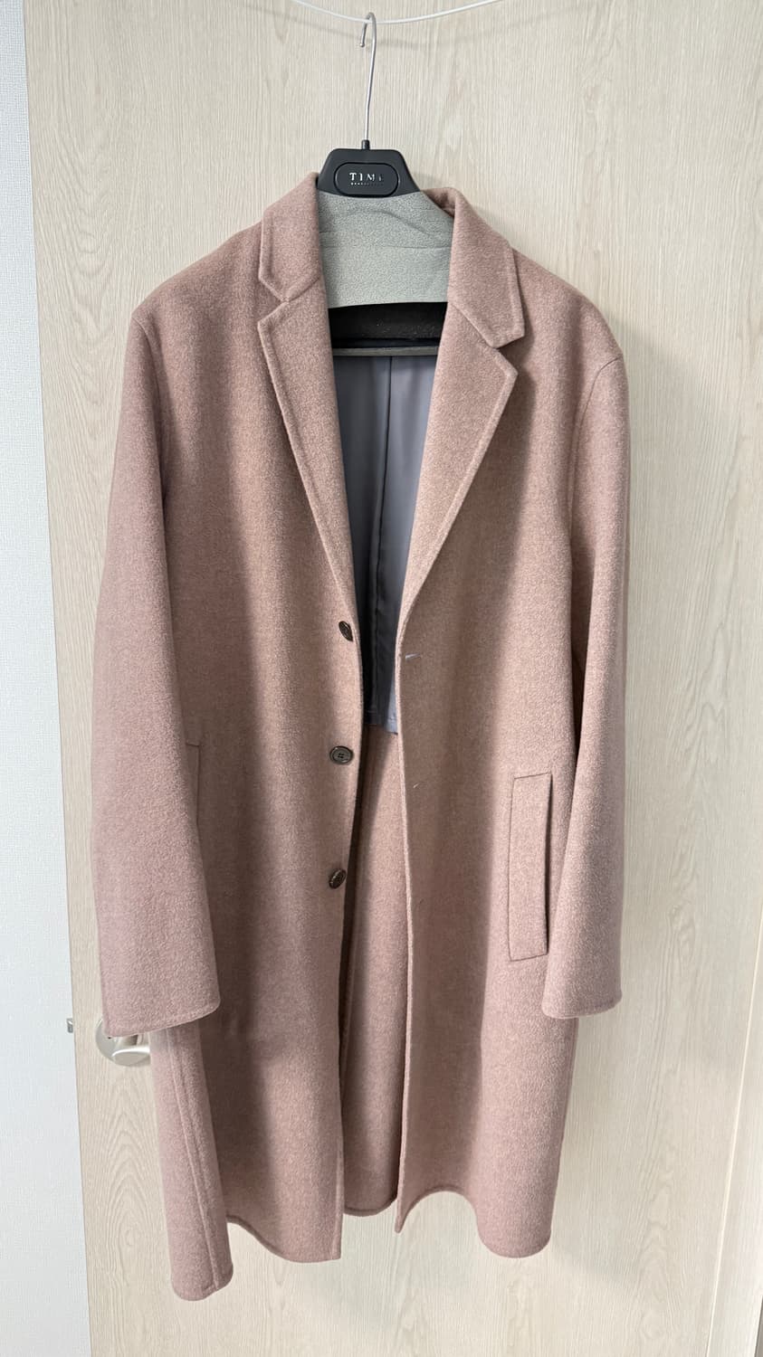 TIME 멜란지 핑크 캐시미어 코트 상품이미지1