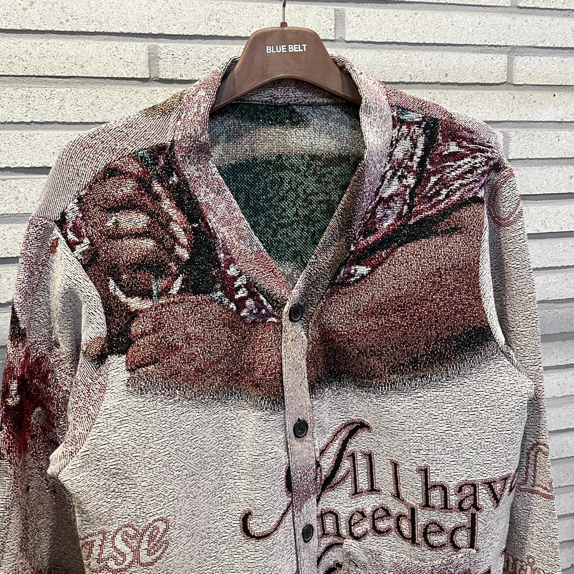 USA VINTAGE 러그 블랭킷 리메이크 가디건 그래픽 패턴 핑크 상품이미지4