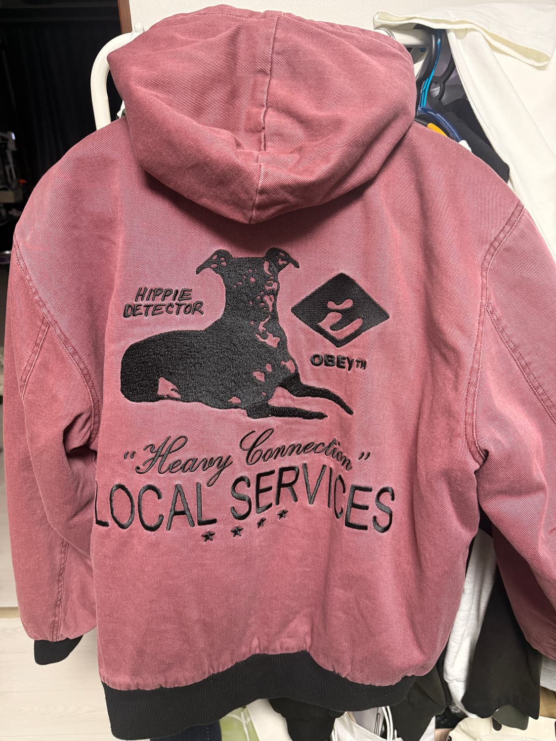 오베이 로컬 서비스 와인 페이드 워시 후드 짚업 상품이미지2