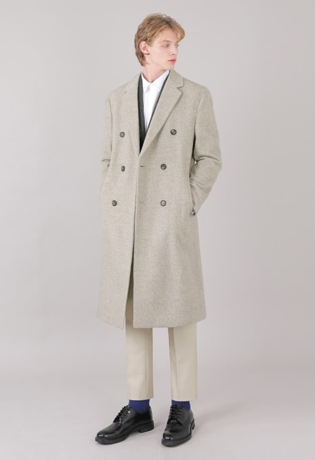 리버클래시 울100 롱코트(그레이베이지/사이즈100) 상품이미지1