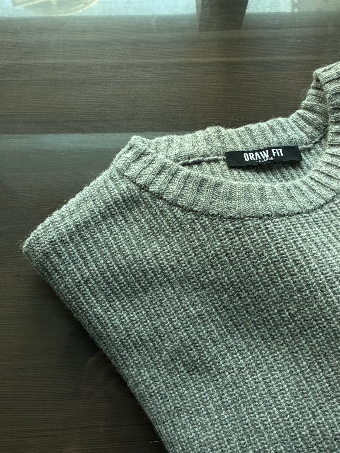 (XL) 드로우핏 램스 울 하찌 라운드 니트 MELANGE GREY 상품이미지9