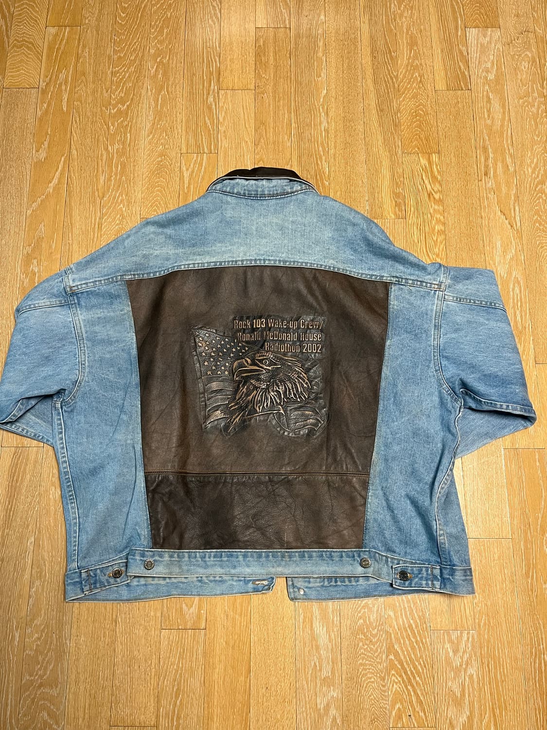 빈티지 레더 패치 데님자켓 상품이미지2