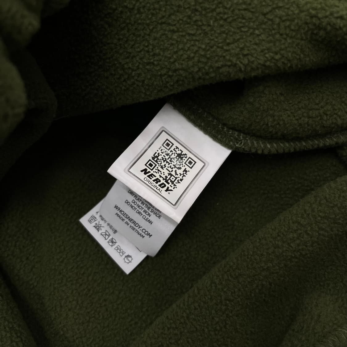 널디 오렌지 자수로고 카키 플리스 후드 M 상품이미지7