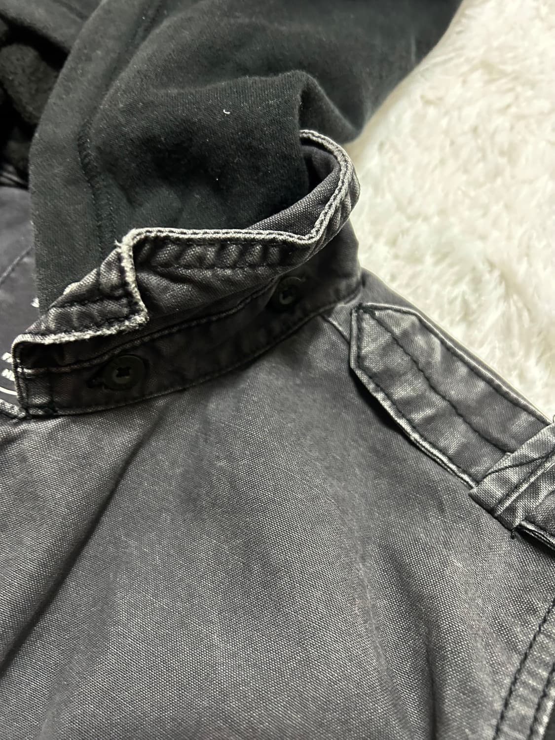 American Eagle y2k denim hood zip-up 상품이미지3