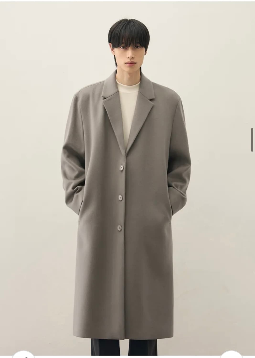 (XL) 드로우핏 프리미어 퓨어 캐시미어 히든 싱글 코트 판매 상품이미지1