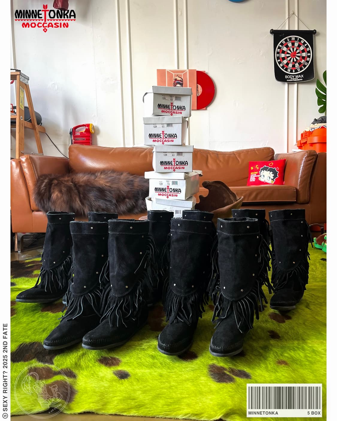 (US 6.5)Old MinneTonka Fringe Stud Boots 상품이미지1