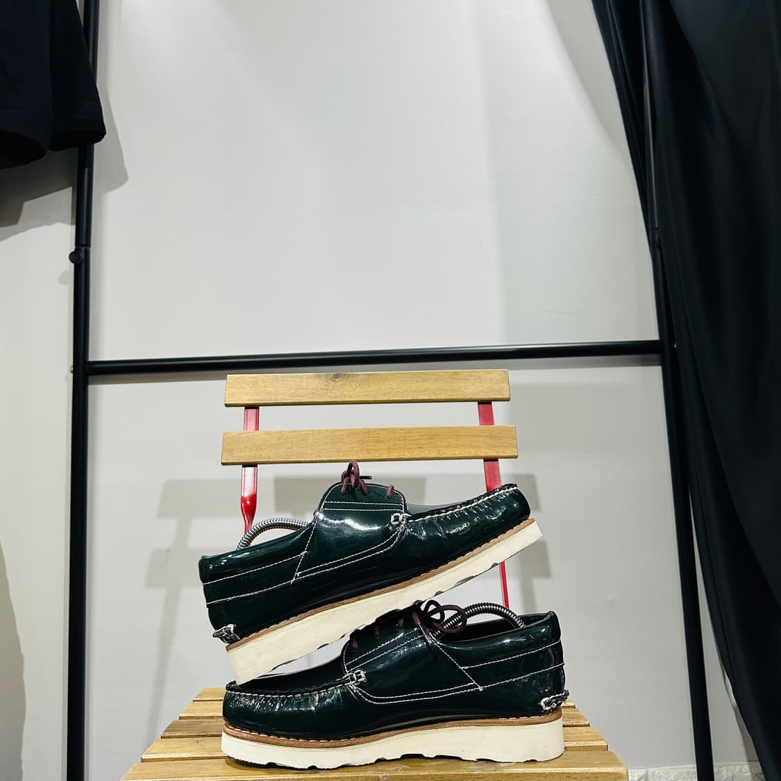 270) 카시나 x 팀버랜드 보트화 3 아이 웨지 비브람 다크 그린 상품이미지7