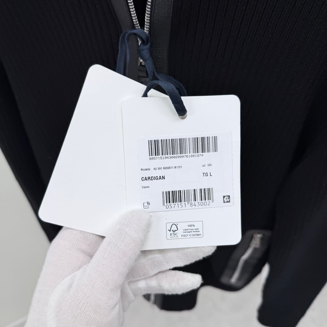 [미사용/선물가능] 몽클레어 트리콧 니트 집업 가디건 블랙 L 상품이미지7