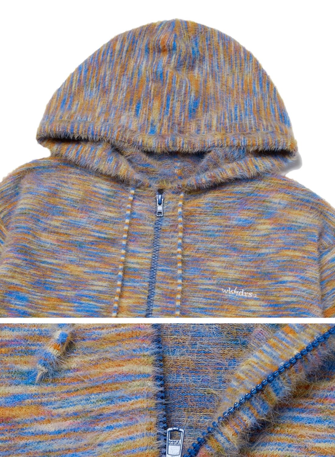 위캔더스 멀티 스트라이프 헤어리 집업 오렌지 XL 상품이미지10