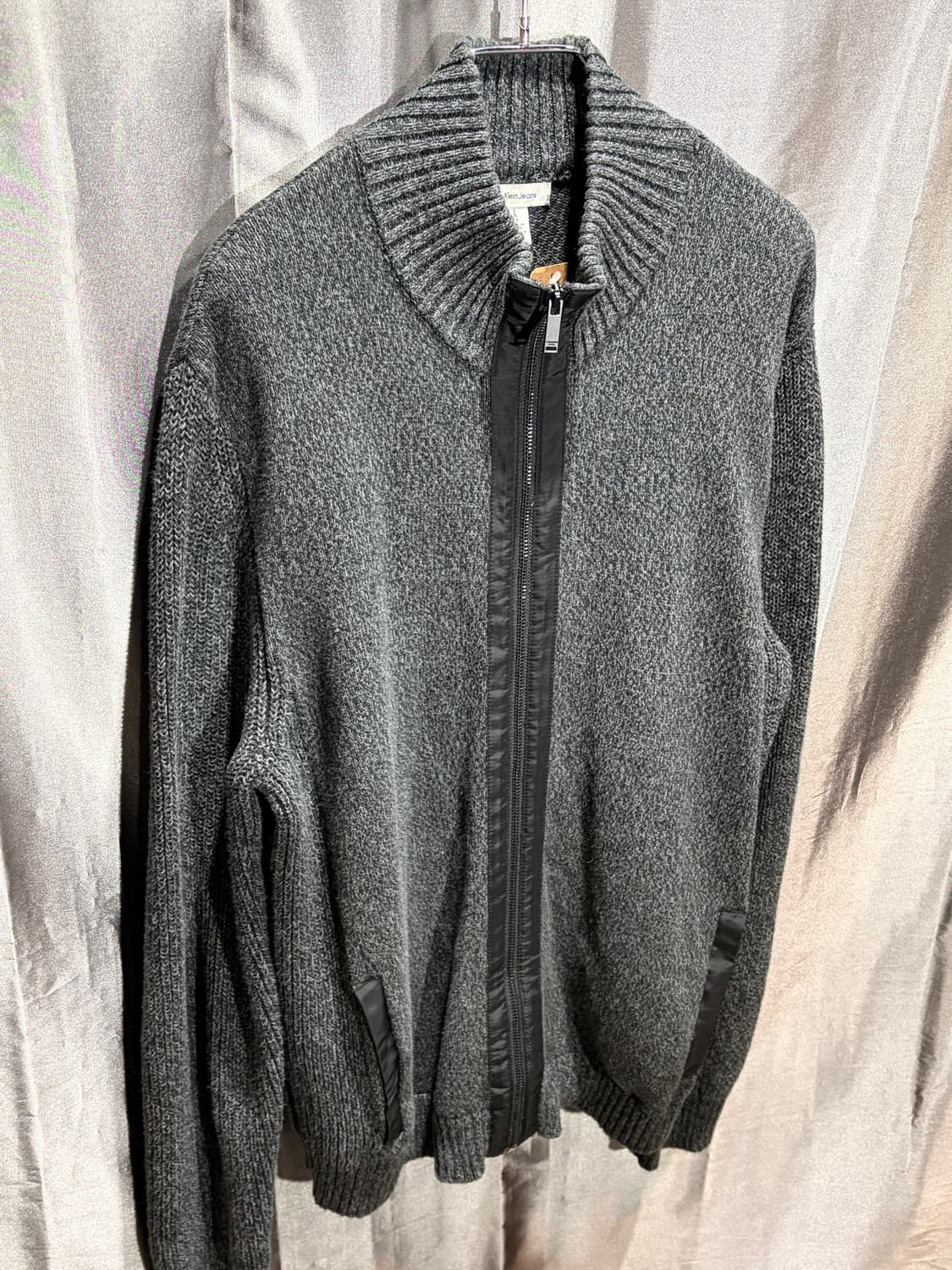L 캘빈클라인 진스 블랙 라인 차콜 니트집업 상품이미지5