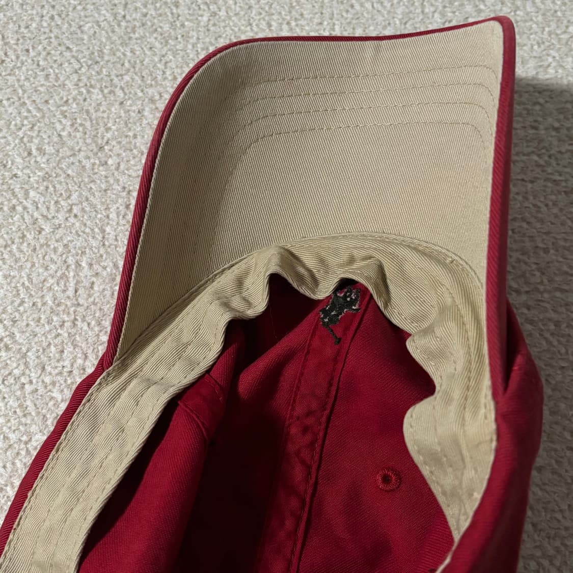 빈티지 폴로 랄프로렌 다크레드 스몰로고 볼캡 상품이미지5