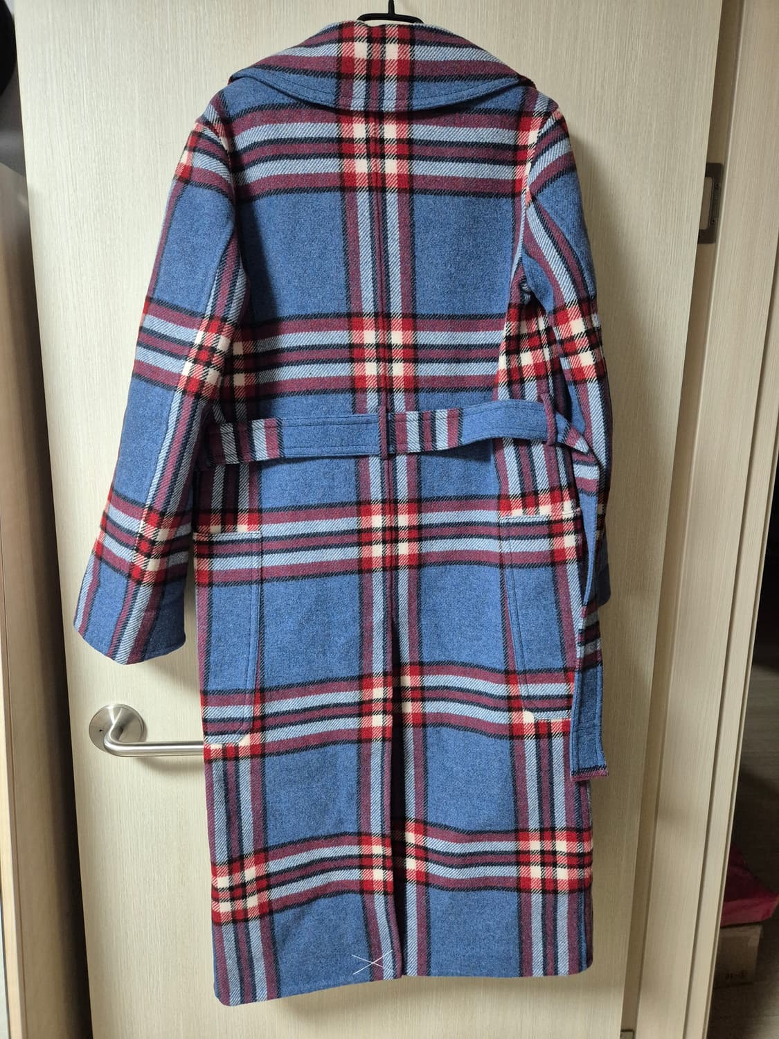 (새제품) JOSEPH 조셉 블루 체크 벨트 코트 을코트 34 상품이미지4
