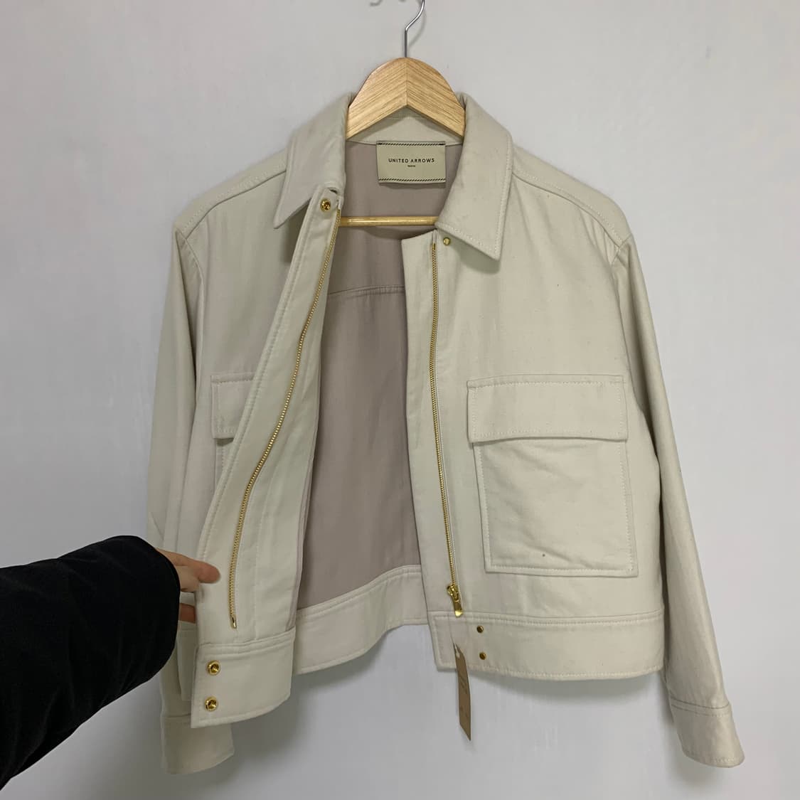 유나이티드 애로우즈 도쿄 크롭 울 집업 자켓 아이보리 일본 빈티지 상품이미지8