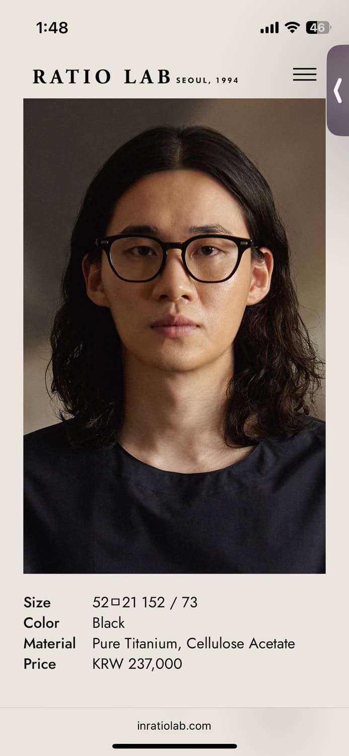 라치오랩 Ratio lab W2-1 안경 뿔테안경 상품이미지1