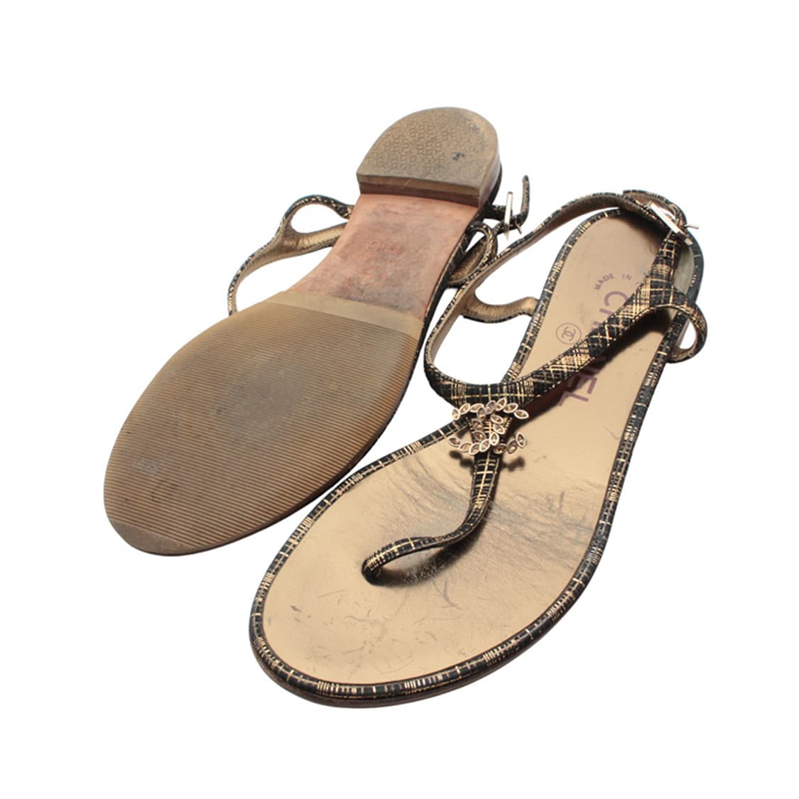 샤넬 투톤체크 조리 샌들 35반 C 상품이미지3