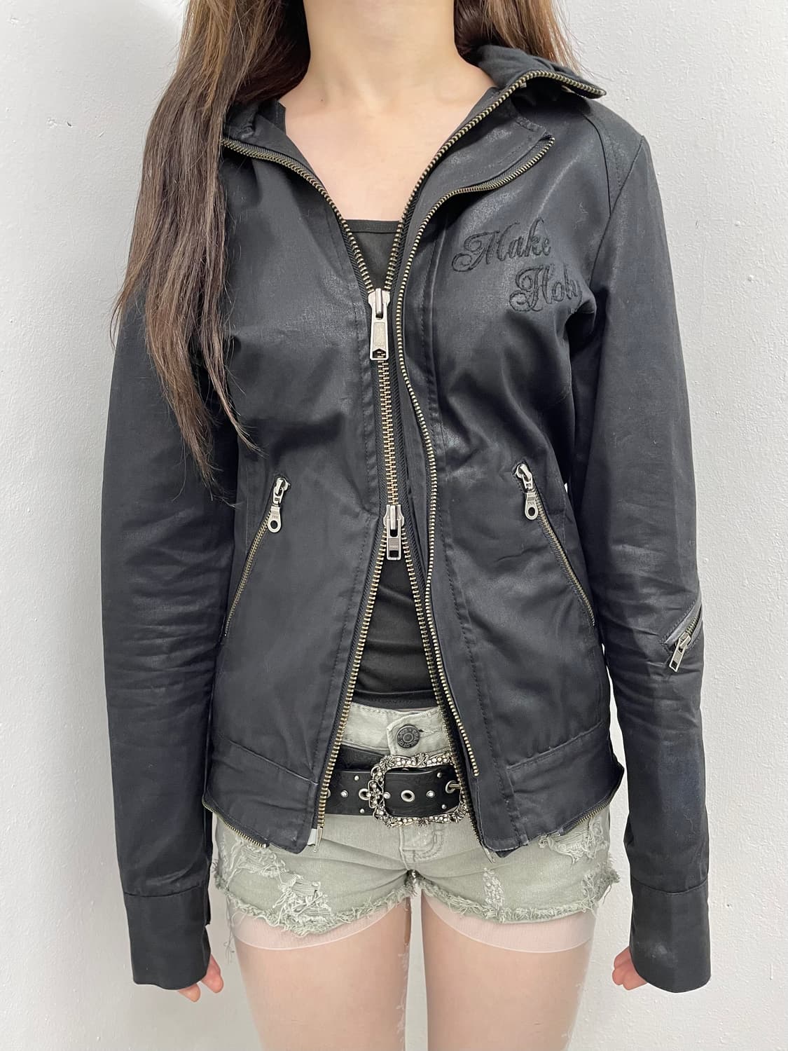 락시크 2way 자수 코팅 자켓 상품이미지3