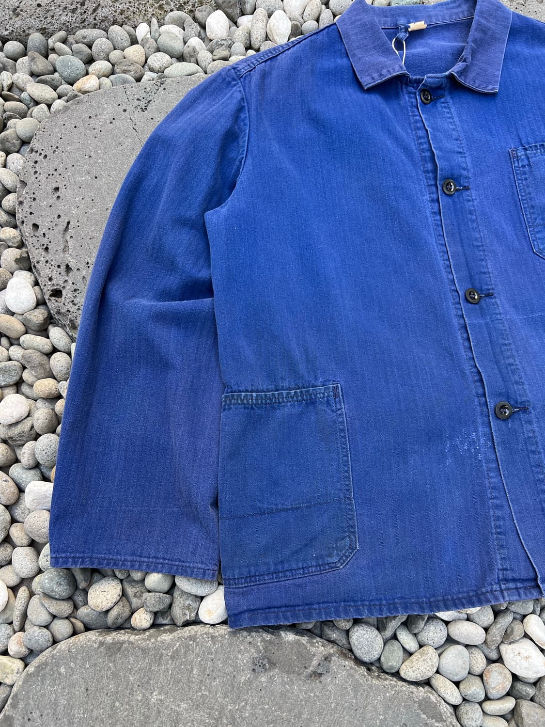 FADED PURPLE BLUE HBT 헤링본트윌코튼 프렌치워크자켓 상품이미지6