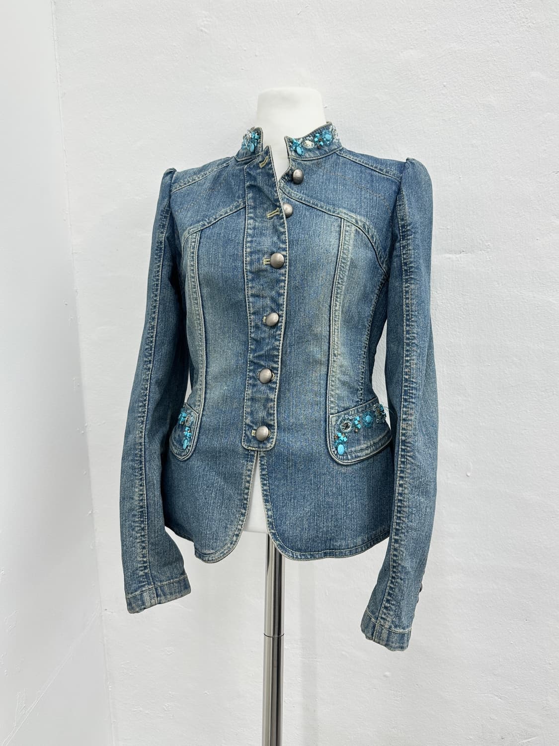 Vintage cubic detail denim jacket 상품이미지2