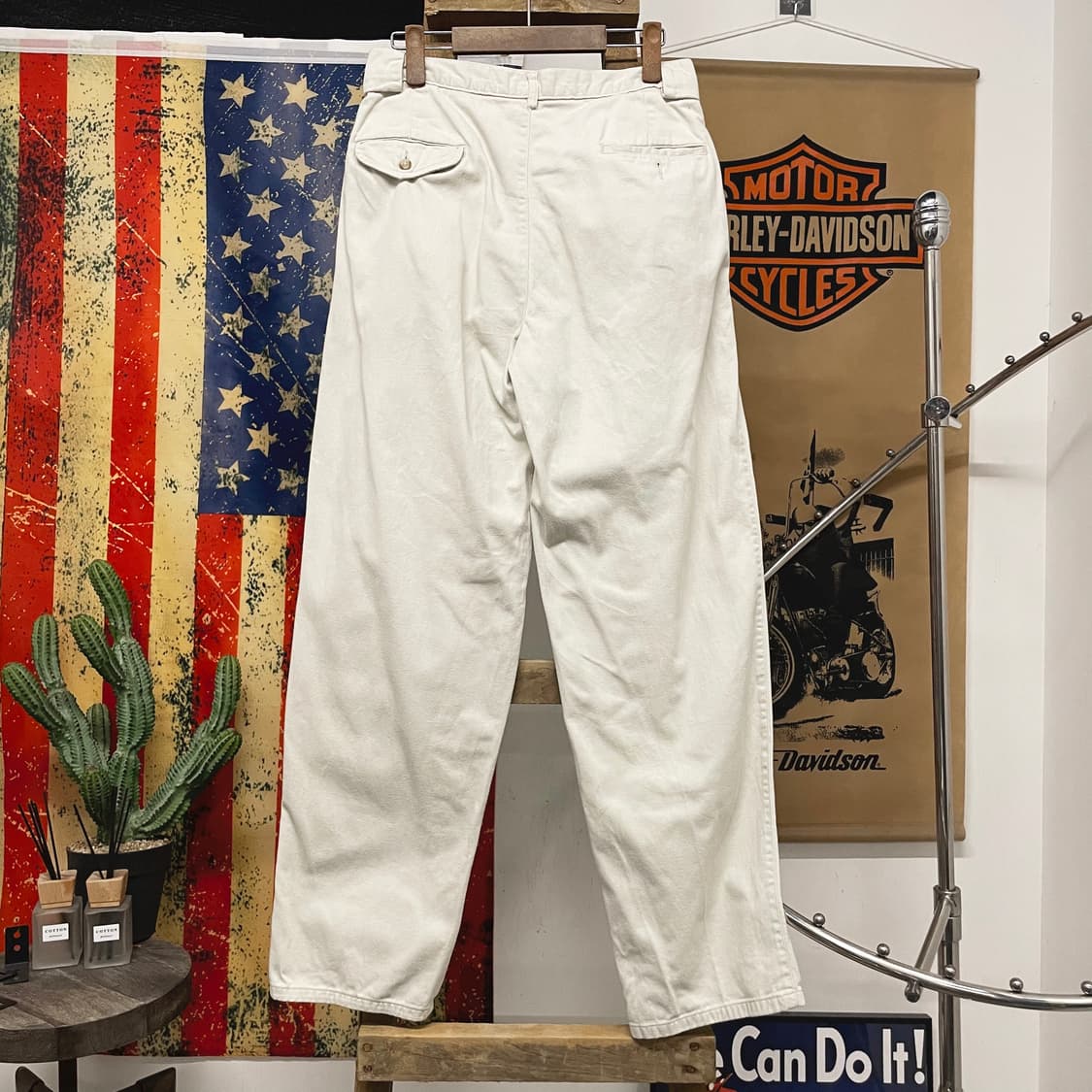 80s 폴로 랄프로렌 USA 플랩 포켓 클래식 핏 투 턱 치노 팬츠 상품이미지2
