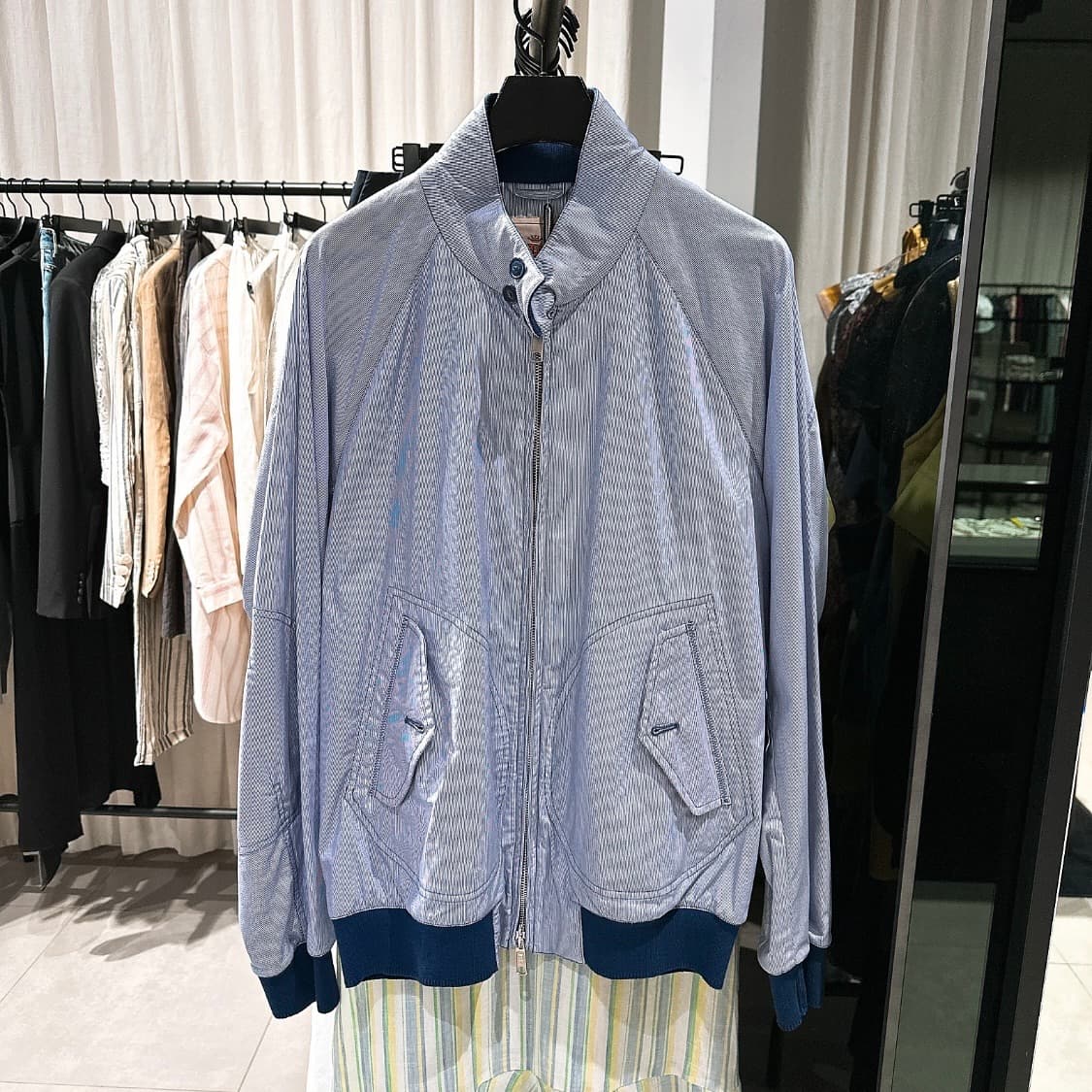 바라쿠타 남성 멀티스트라이프 블루종 자켓 점퍼  상품이미지1