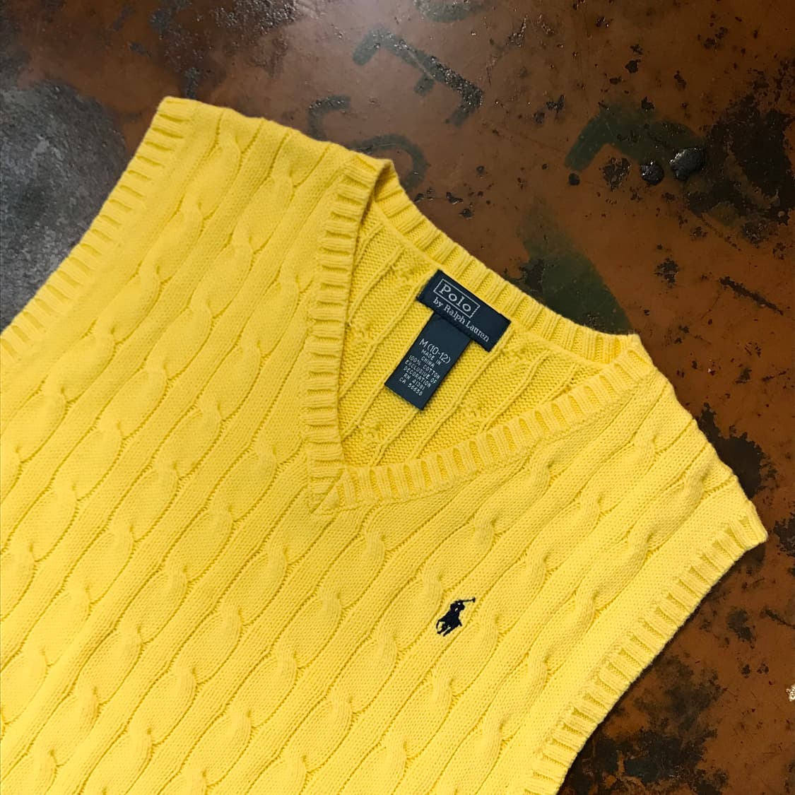 폴로랄프로렌 옐로 코튼 케이블 니트 베스트 여성 44 55 사이즈  상품이미지3