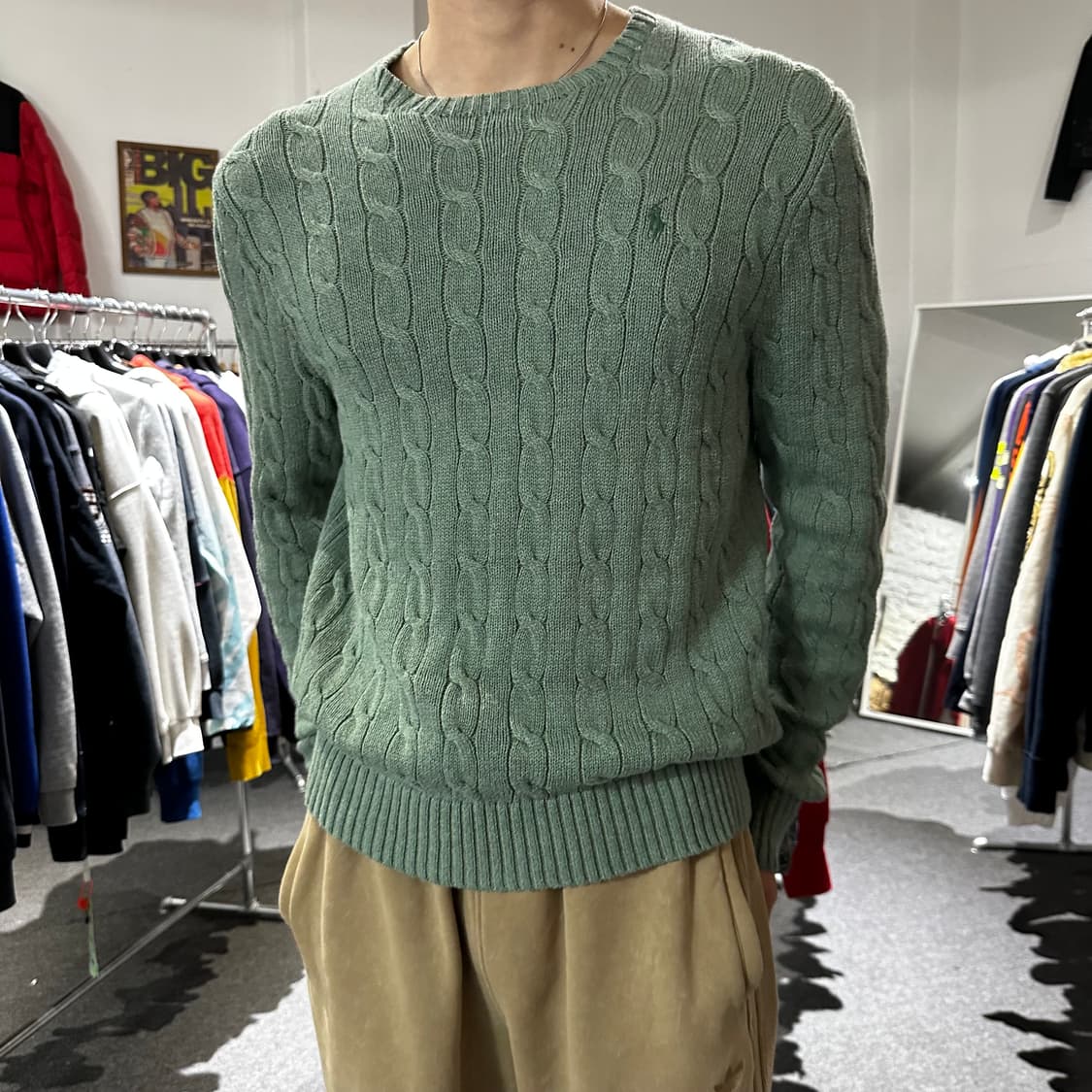 폴로 랄프로렌 그린포니 꽈배기 니트 상품이미지1