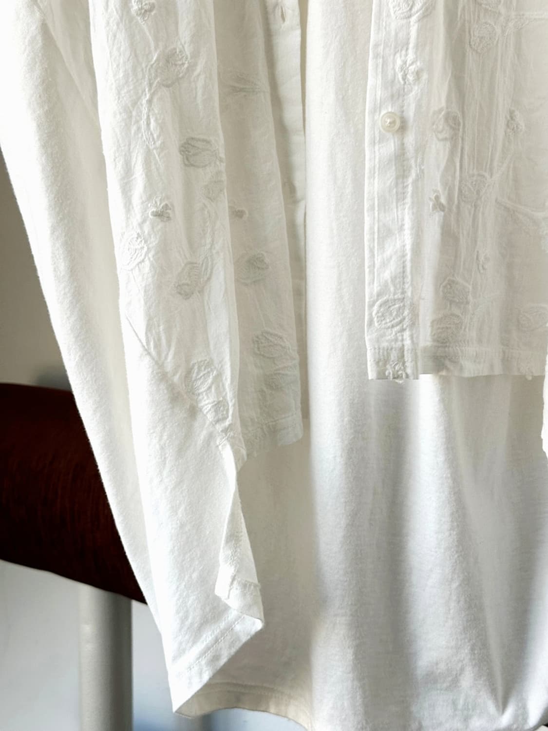 Double face stitch shirt top 상품이미지3
