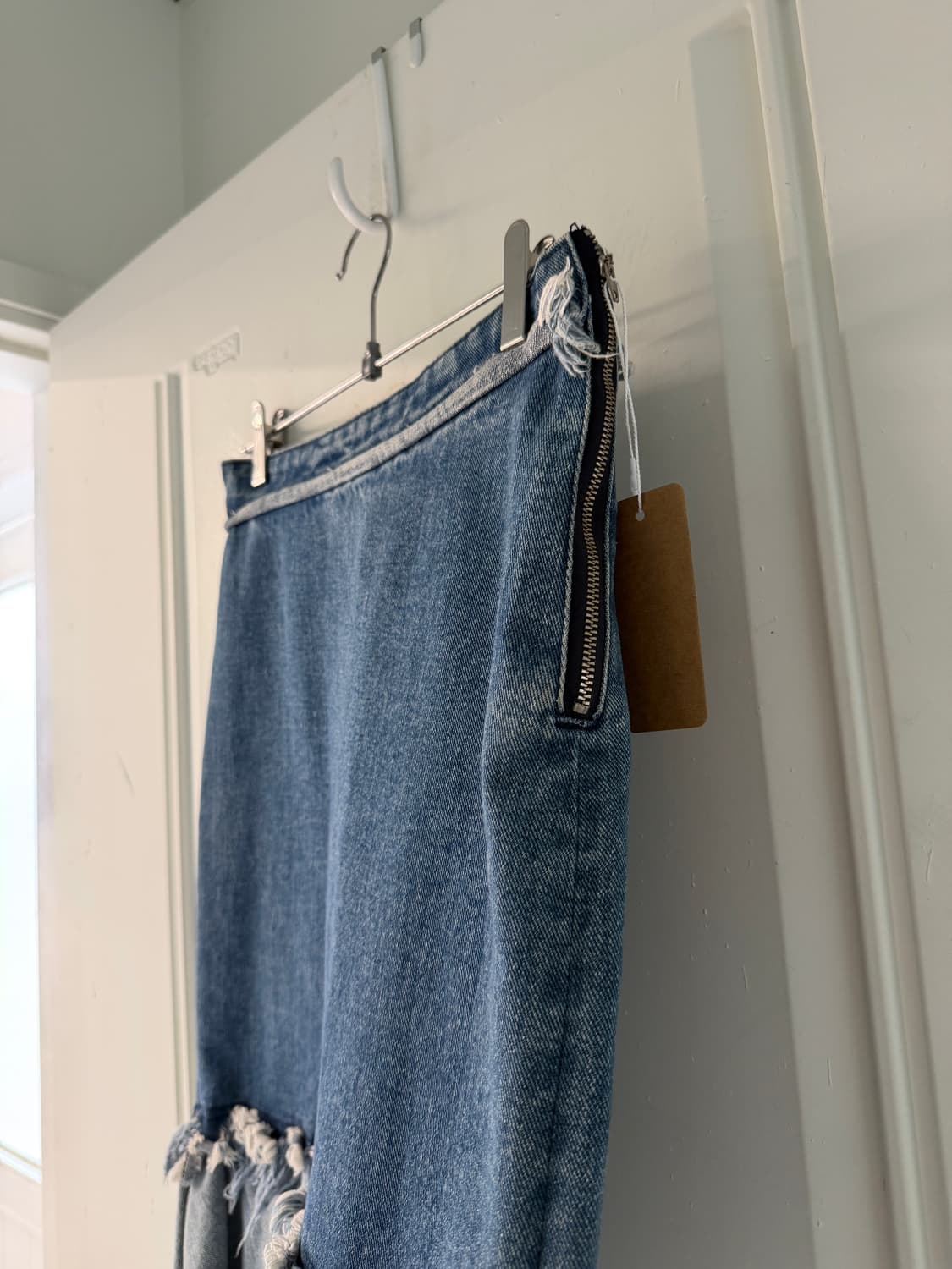 일본빈티지 프린지 데님 미디스커트 상품이미지6