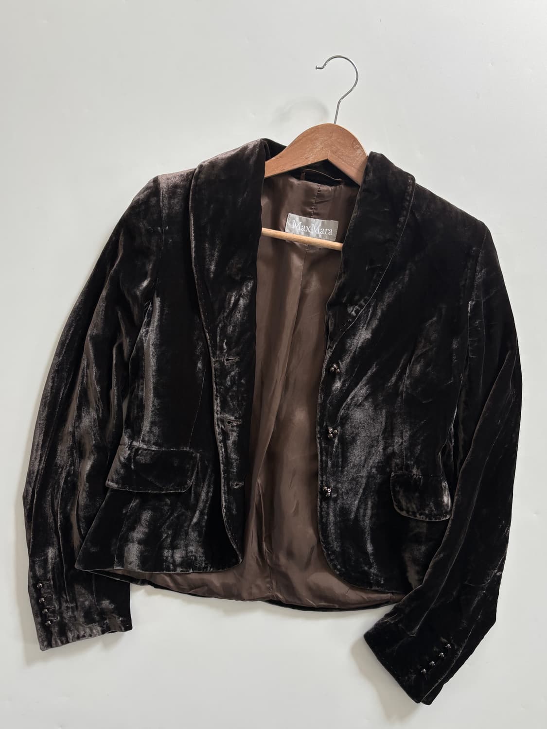 Maxmara 막스마라 다크 브라운 벨벳 자켓  상품이미지1