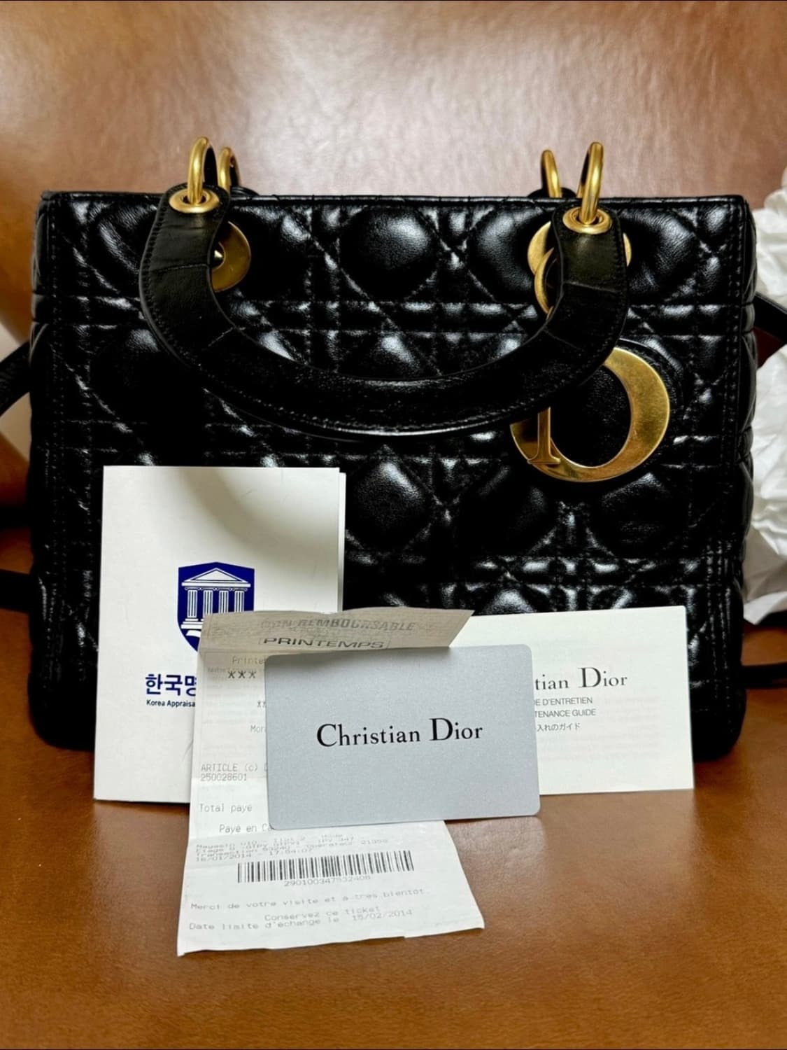디올 레이디백 미디움 블랙 금장 상품이미지10