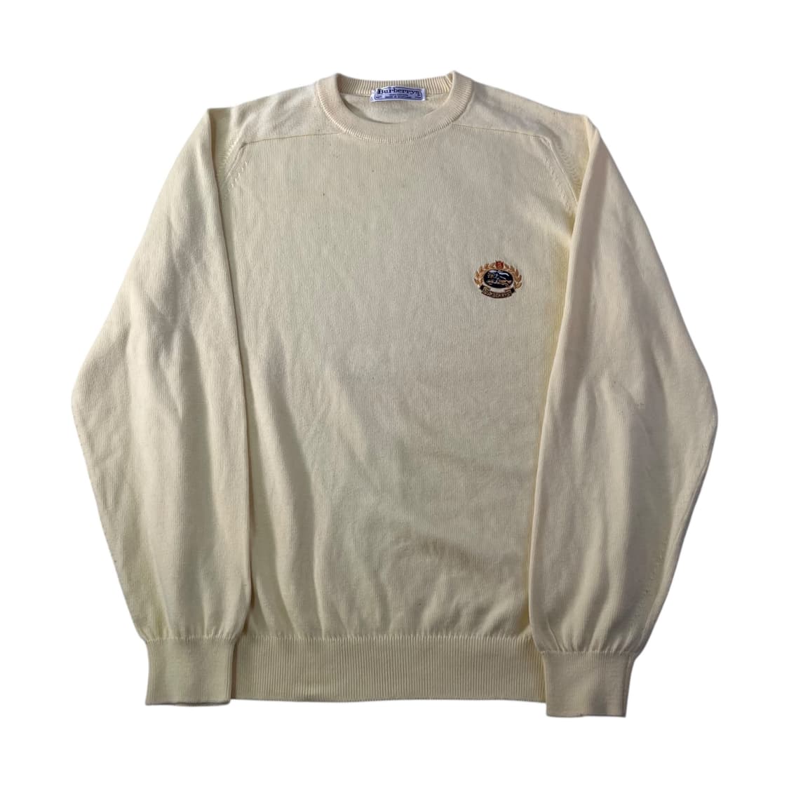 105 버버리 90s 기마로고 코튼 옐로우 니트 상품이미지1