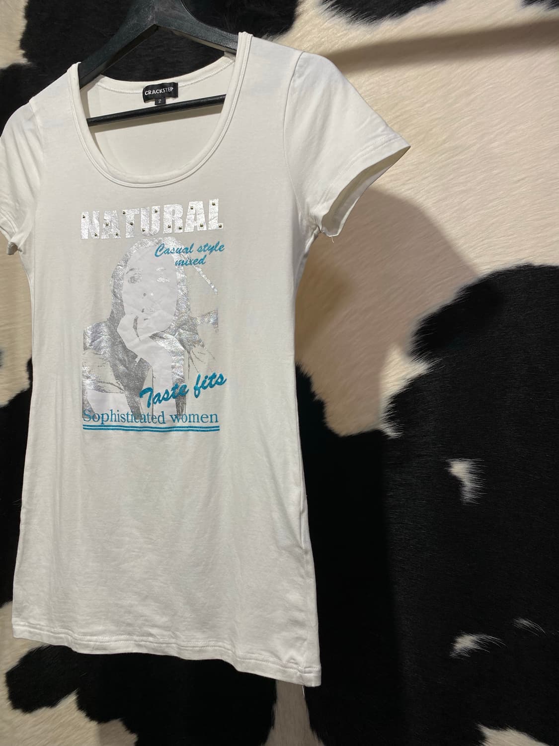 Crackstep y2k 프린팅 스터드 디테일 반팔 티셔츠 상품이미지3