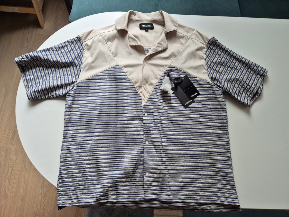 알루왈리아 자카드 반팔 셔츠(하프 셔츠) 상품이미지1