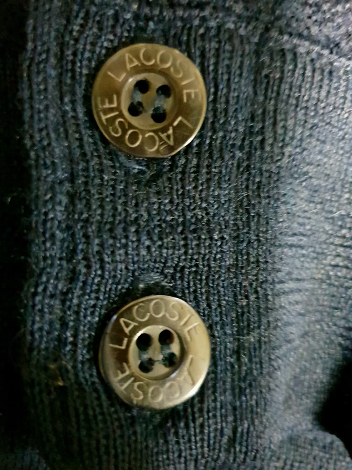 (서광) 라코스테 90s 브이넥 크롭 버진울 가디건 네이비 (105) 상품이미지3