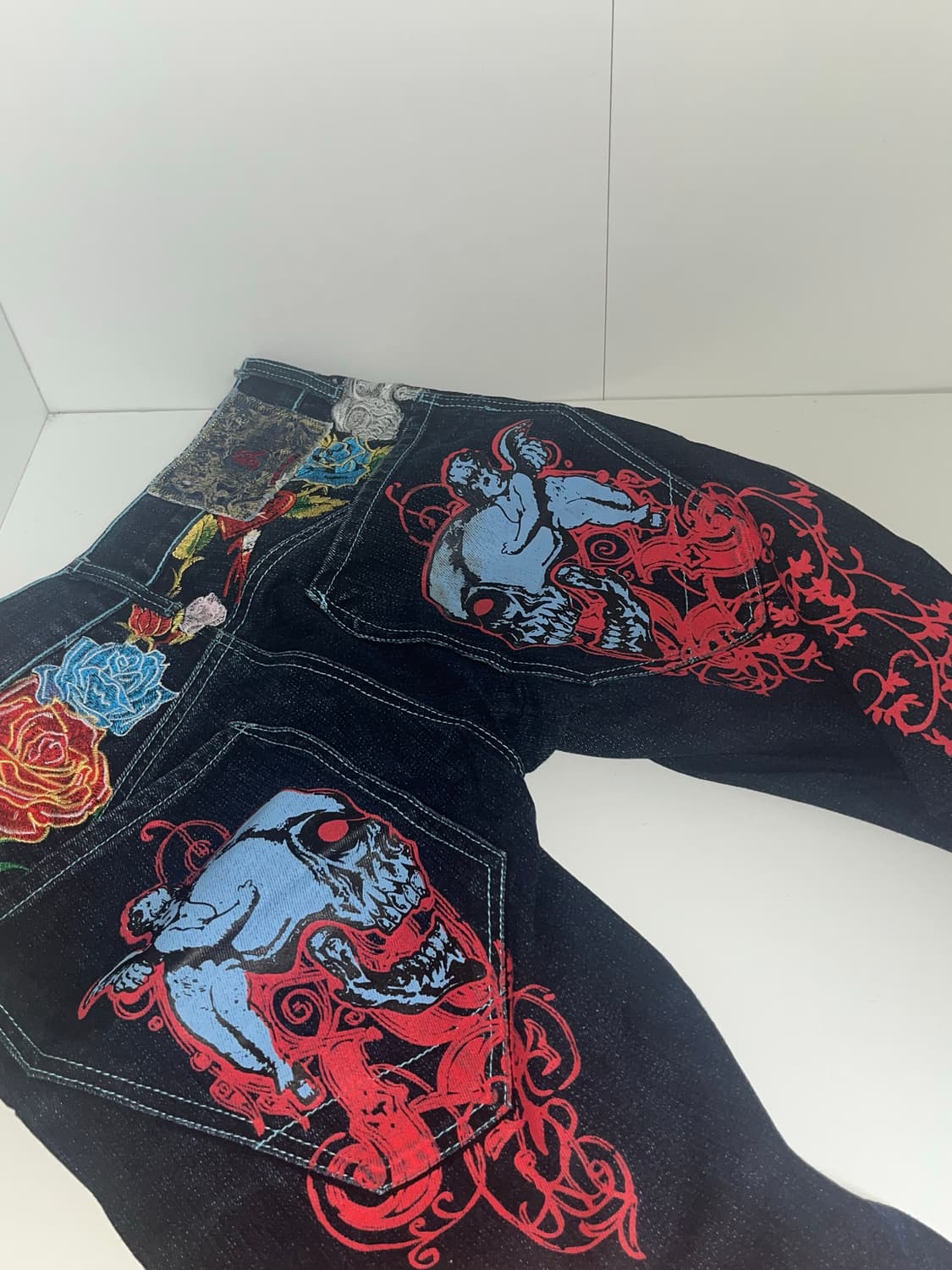 kanji 오리엔탈 자수 데님 팬츠 상품이미지1