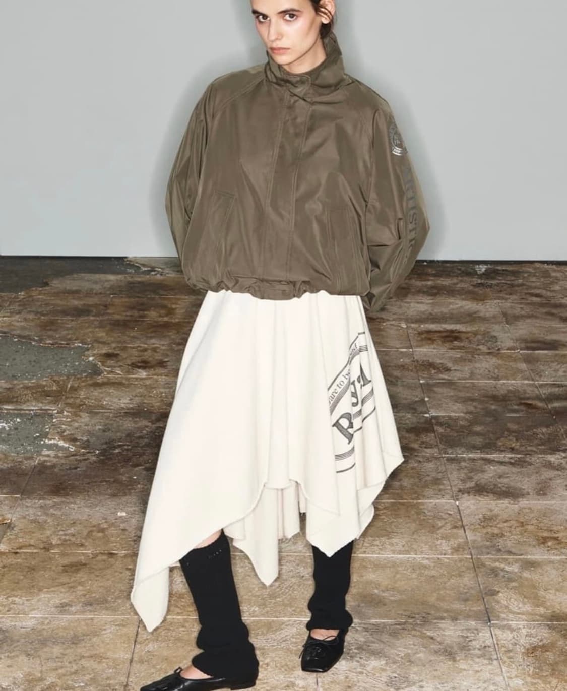 오픈와이와이 언발 코튼 스커트 아이보리 상품이미지4