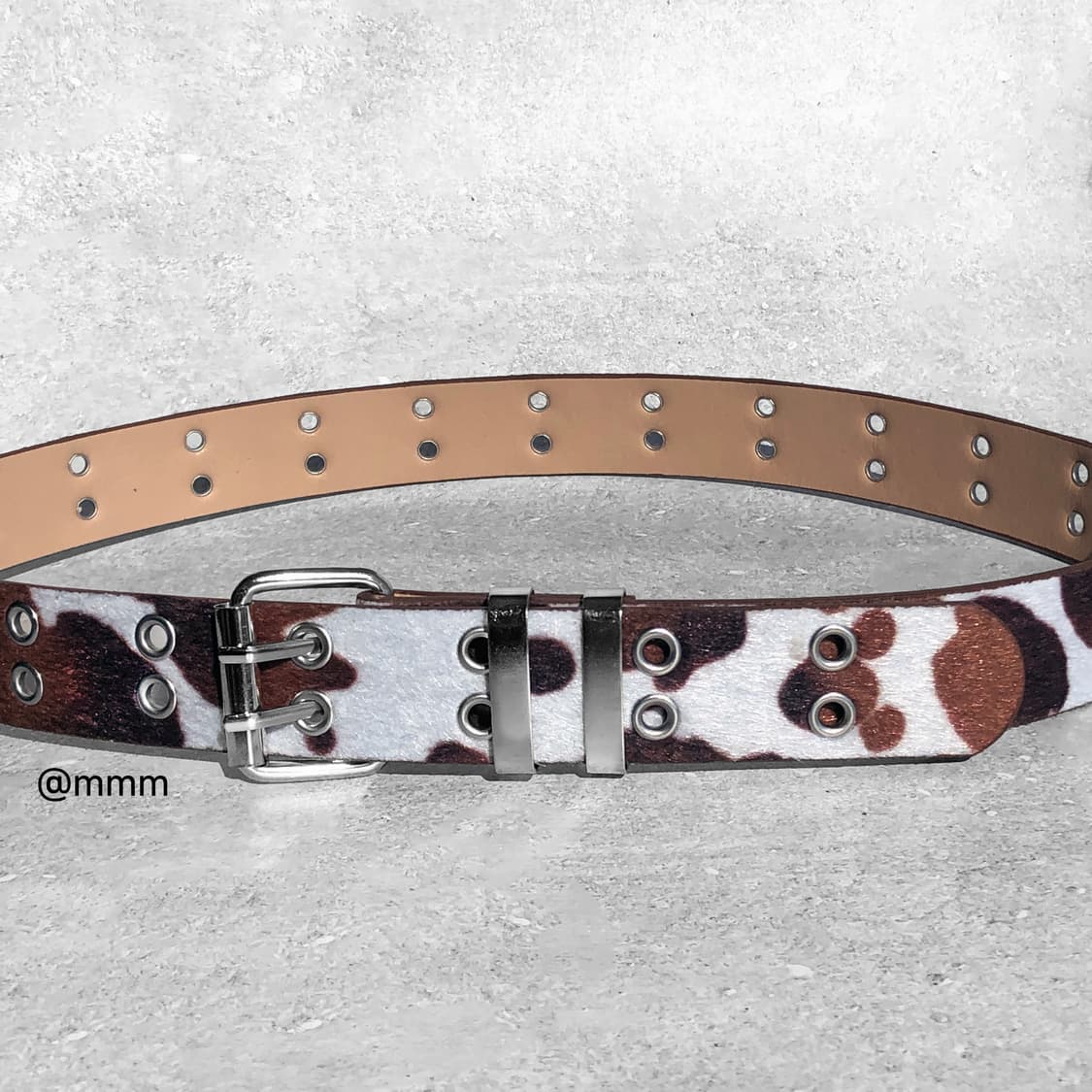 [Unisex] 카우헤어 더블 아일렛 송치 벨트 상품이미지7