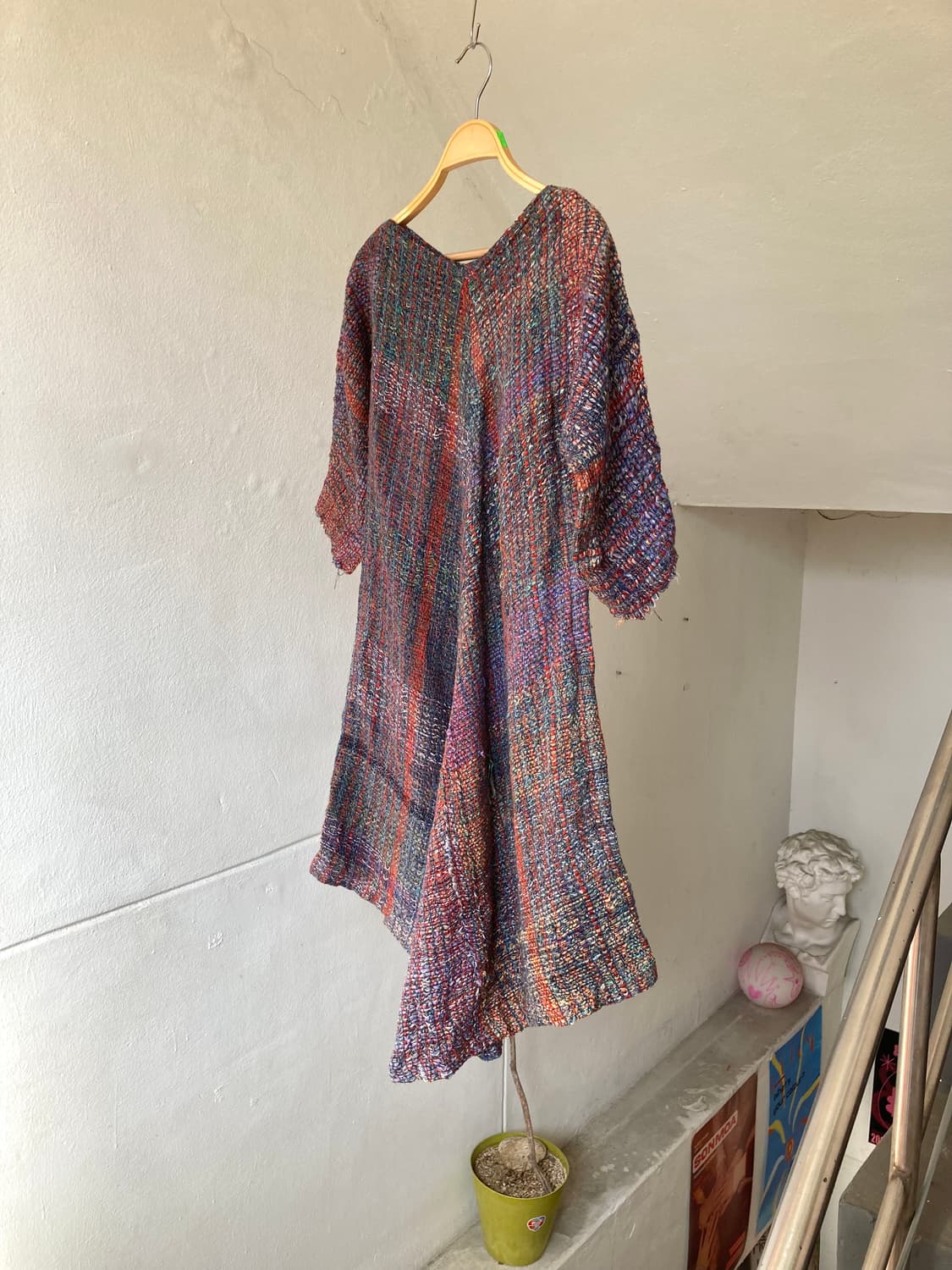 케이블 직조 사선 언발 컷팅 원피스 상품이미지4