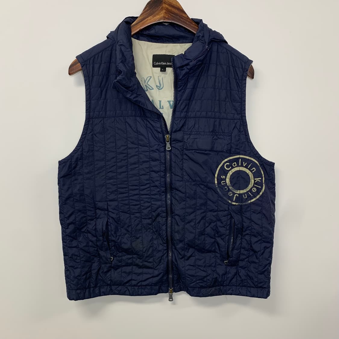 캘빈클라인 로고 네이비 퀼팅 조끼 상품이미지2