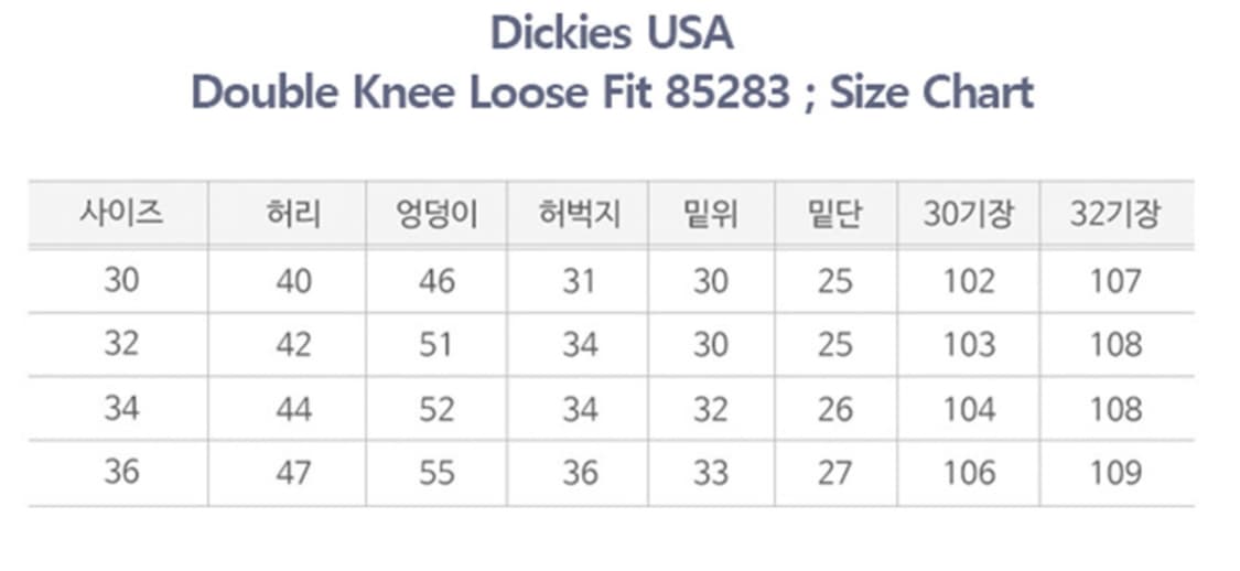디키즈 더블니 블랙 팬츠 32/30 상품이미지3