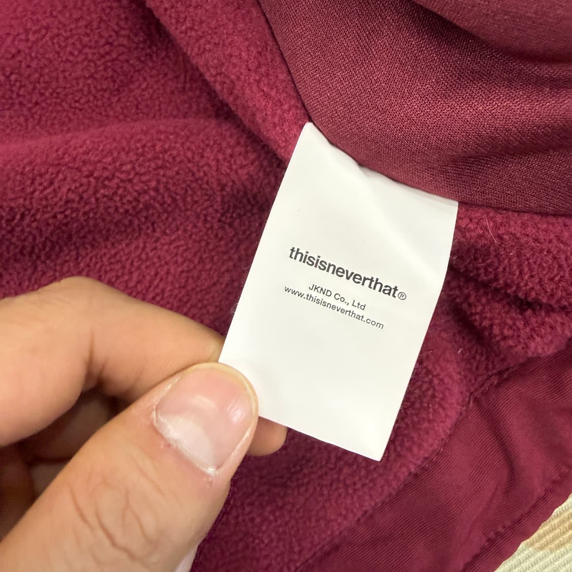 (M)디스이즈네버댓 thisisneverthat 후리스 자켓(버건디) 상품이미지5