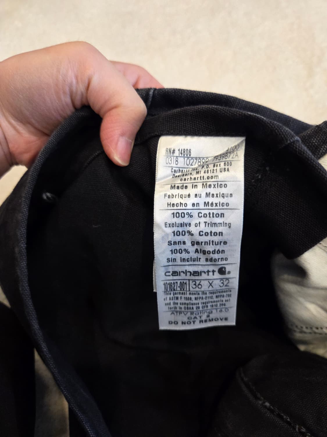 오리지날 칼하트 FR 블랙 더블니 오버롤 real USA 상품이미지10